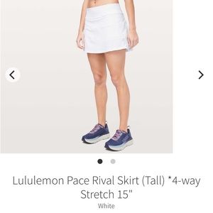 Lululemon Pace Rival Skirt (Tall) *4 way Stretch 15” in WHITE